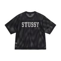 Stussy Drop2 Logo Mesh Knit T-shirt SS24 Blue 1140340 M black