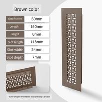 Cashmere Grey Vent Grille Width 50-80mm Length150 - 600mm Aluminum Mesh Cover for Shoe Cabinet,Heat Dissipation & Dustproof 1PCS