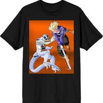 Dragon Ball Z Trunks ir Frieza Charakterių Grupė Juodi Grafiniai Marškinėliai S orange