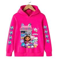 Gabby Dollhouse Cats Beautiful Girl Print Hoodie Toddler Girls Baby Long Sleeve Sweatshirt Lovely Princess Toy Pullover 140
