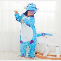 Vaikams Ruduo Žiema Mielas Sulley Flanelinis Pižama Vaikams Pižama Kigurumi Vienetinis Kostiumas Berniukams Mergaitėms Antklodės Pižama Helovino Kostiumas 100(Height 95-105CM) blue