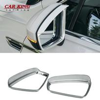 For Volkswagen Tiguan MK2 2017-2022 2023 ABS Chrome Side Door Rearview Mirror Rain Guard Eyelid Cover Trim Visor Shade Shield gray