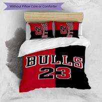 3pcs Chicago Bulls Design Cover Set - HD Printed Bedding with 1 Cover and 2 Pillowcases - Perfect for Home and Dorm Decor 140cmx210cm