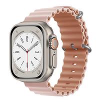 Ocean Strap for Apple Watch Ultra 4 3 2 Band 49mm 44mm 40mm 45mm 42 46mm Silicone Correa Bracelet iWatch Series SE 8 9 10 11 12 S10-42mm 38 40 41mm gray