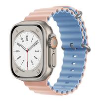 Ocean Strap for Apple Watch Ultra 4 3 2 Band 49mm 44mm 40mm 45mm 42 46mm Silicone Correa Bracelet iWatch Series SE 8 9 10 11 12 S10-42mm 38 40 41mm gray