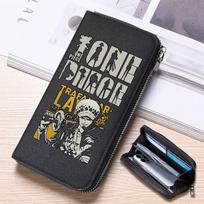 Luffy Zoro Wallet One Piece Anime Sanji Ace Portable Card Holder Id Document Passport Antimagnetic Folding Card Bag Coin Purse black