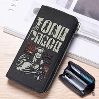 Luffy Zoro Wallet One Piece Anime Sanji Ace Portable Card Holder Id Document Passport Antimagnetic Folding Card Bag Coin Purse black