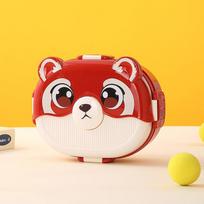 Portable Lunch Box Plastic Food Bowl Cartoon Thermos Bowl  Office Workers raudona