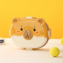 Portable Lunch Box Plastic Food Bowl Cartoon Thermos Bowl  Office Workers