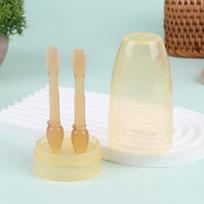 2Pcs Baby Oral Cleaning Brush Silicone Toothbrush Tongue Cleaner Safe Soft Head With Storage Case For Newborn Infant Mouth Care A2