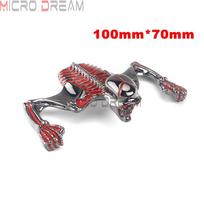 Skeleton Skull Chrome Statue Fender Visor Ornament 85mm 7 inch 7  Headlight 5.75  Headlamp Visor Trim For Harley Sportster Dyna Large Red