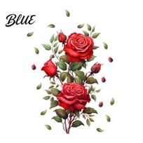 Versatile Flower Decals Floral Peel Red Wall Rose for Home Sticker Watercolor and Stick Decal Easy Application Decor Living red