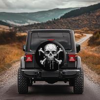 Skull And Crossbones Tire Cover Polyester Fiber Spare Wheel Protector Outdoor SUV Accessory 16inch