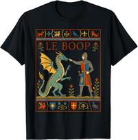 Le Boop Medieval Knight Dragon Fantasy Humor Tee T-Shirt L black