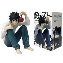 Anime Death Noted L Lawliet Figure Sitting Pose Figure With Apple Pvc Collectible Model Toy With Color Box Desk Decor Gift