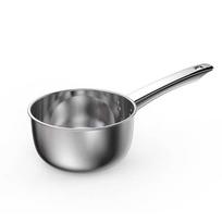 Thickened Stainless Scoop Food Grade Home Kitchen Short Handle Flat Bottom one size gray