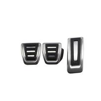Car Gas Brake Pedals for Volkswagen VW Tayron Tiguan 2024~2026 2025 Rubber Anti-Slip Alloy Rest Clutch Pedal Cover Accessories MT 3pcs black