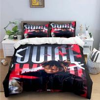 Fashion Hip-hop singer J-Juice WRLD Bedding Set Single Twin Full King Size Musical Genius Bed Linen Adults Teens Bedroom Gift 70x133cm 2pcs gray
