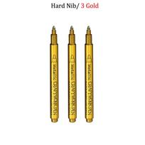 Brush Metallic Craftwork Pen Silver/Gold Permanent Acrylic Paint Pens Markers for Rock Painting 1-5MM Soft/Hard Nib Art Supplies