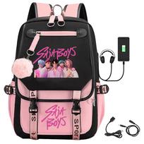 KPop Demonų Medžiotojai Saja Berniukų Kuprinės Paauglių Kuprinės Hip Hop Gotikinės Mokyklinės Kuprinės 15.6inch