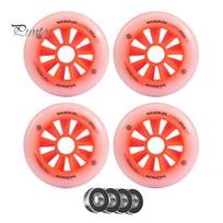 100mm Roller Skating Wheels 4 Pack Inline Skate 90/100/110mm Replacement 110mm with Bearings Indoor Outdoor 11cm