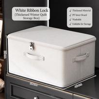 Odor Proof Lockable Storage Box Large Capacity Organizer Bin  for Clothes Duvets Quilts White-XXXL