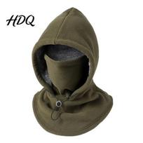 Full Coverage Face Hat Unisex Flannel Balaclava with Drawstring Warm Ski Mask Hat Fleece Dual Layer žalia