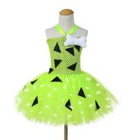 Peacock Sequined LED Feather Tutu Dress, Girls Dance Photography Animal Theme Performance Outfit S(2Y) green