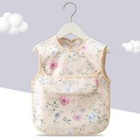 Summer Thin Waterproof Baby Bib: Sleeveless, Stain-Proof Protective Apron for Eating. Size 100 (2-3 years) white