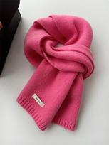 Gryna kašmyro vilna  australietiška skara Unisex Šilta vienspalvė megzta žiemai Barbie pink,160*20cm pink
