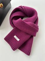 Gryna kašmyro vilna  australietiška skara Unisex Šilta vienspalvė megzta žiemai Purple,160*20cm black