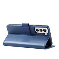 Wallet Case Fit for Samsung S21 Smartphone Full Protection Protective Flip PU Leather Cell Phone Cover Blue mėlyna