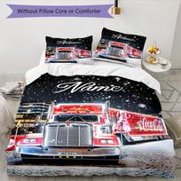 Christmas Coca-cola Delivery 3PCS Printed Bedding Set, Soft Breathable Duvet Cover and 4 Pillowcases, Home Decor Gift 210cmx210cm