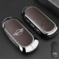 Lengvojo lydinio odinis automobilio raktų dėklas, skirtas BMW MINI Cooper Countryman U25 J01 J05 F65 F66 2024 2025 apsauginiam raktų pakabukui gray