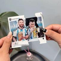 Custom Acrylic Keychain featuring World Cup Stars: Messi, Ronaldo, Mbappé, Neymar, Haaland with Pull-out Pendant