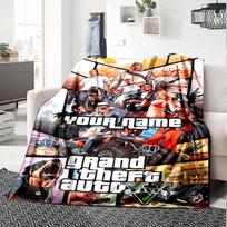 Gta Personalized Name Blanket Gift Personalized Blanket Ultra-Soft Great for Seaside Livingroom Office Bedding All-Season Use 150cmx180cm