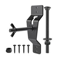 Wall Mount Spare Tire Bracket with Threaded Rod, Trailer Spare Tire Mount for Vertical Wall Storage in Enclosed Cargo Travel Trailer 1 black