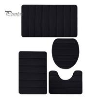 Anti-skid Bathtub Mat 4Pcs/Set Memory Foam Bath Soft Microfiber Bathroom Rugs Non-Slip Plush Shower Thick Toilet Mats Machine Washable Water