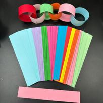 100pcs/set Colorful Paper Chain Garland Strips with Double Sided Tape DIY Paper Chains for Birthday Wedding Kids Party Decor