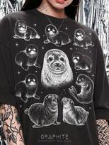 Seal Sea Lion Marine Life Ocean Animal Comfort Colors® Tshirt, Wildlife Nature Animal Lover Vintage Bootleg Graphic Retro 90s Tee 140 gray