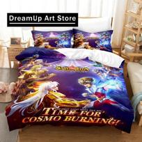 3D Print Fashion Anime Saint Seiya Bedding Set Boys Girls Twin Queen Full Size Duvet Cover Pillowcase Bed Adult Bedroom EU Single 90x200cm black