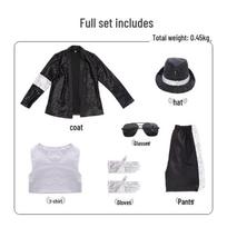Children's MJ Tap Dance Halloween Costume 130 cm black