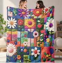 Mid Century Modern Sherpa Fleece Blanket MCM  Throw in Cream Teal Mustard Rust Retro Geometric Shape Blanket Housewarming Gift 150cm*180cm