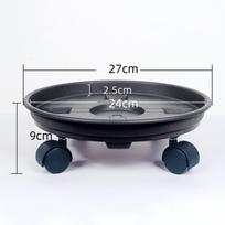 Garden Rolling Plant Stand with Wheels, Tray Roller, Round, Multipurpose for Patio 27cm