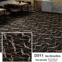 Waterproof, Self-Adhesive Floor Stickers - Anti-Slip, Wear-Resistant Tile & Stone Look. 30x30 cm black