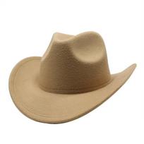 Western Cowboy Hat Black Wool Felt Fedora For Men And Women Sun Protection Color D brown