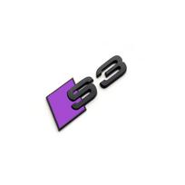 For A S3 2010-2020 Car Front Grille Replace Emblem ABS Glossy Black Rear Badge Modified Sticker 4Ring Logo Sline Decoration