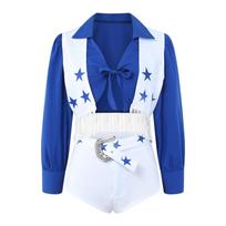 Yoryorlue Dallas Cowboy Cheerleader Costume Cowboy Cheerleader for Girls Halloween Party Dress Up Cheerleading Uniform Outfit Women - XL blue