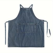 Denim Apron Heavy-Duty Cotton Canvas, Stain-Resistant, Adjustable Bib Waist Perfect for Kitchen Cooking, Baking One Size mėlyna