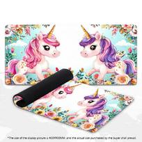 Cute Cartoon Unicorn Mouse Pad XXL Colorful Flower Garden Non‑Slip Rubber Deskmat Pc Game Keyboard Mats Large Computer Mouse Mat 600x300x2mm